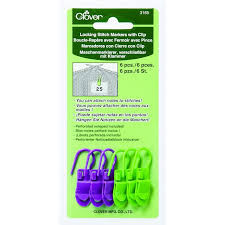 Clover Lock Stitch Markers W Clips 3165 - Click Image to Close