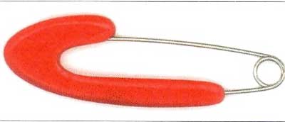 Safety Shawl Pin 10cm Red