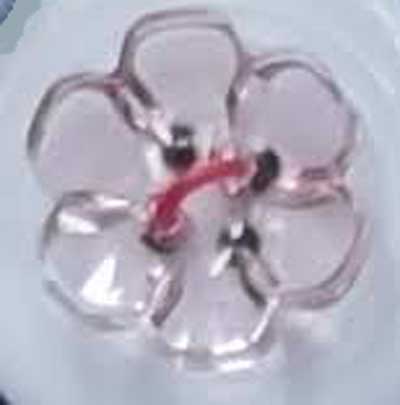 Terries 15mm S6261 69 Sew Thru Shiny Clear Flower Pink