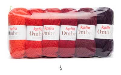 Ombre 4ply 150gms 6 Reds