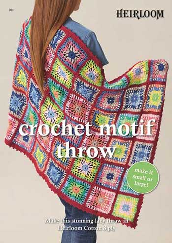 Crochet Motif Throw 8ply Leaflet 001