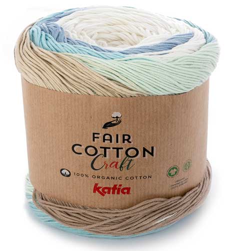 Fair Cotton Craft 4ply 200gms 502 White Beige Green Blue