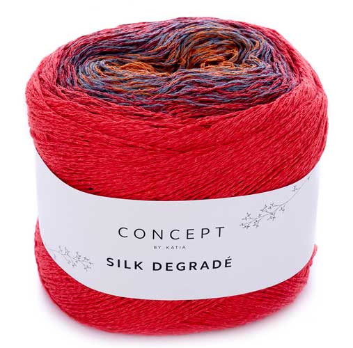 Silk Degrade 8ply 150gms 306 Red Maroon Grey Rust