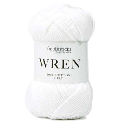 Wren 8ply 50gms 002 White