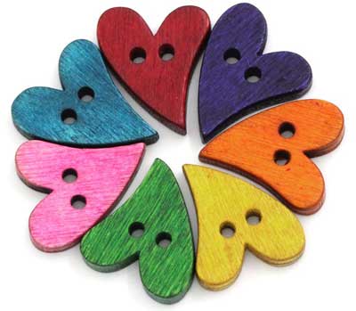 Wooden Love Heart 15mmx20mm - Click Image to Close