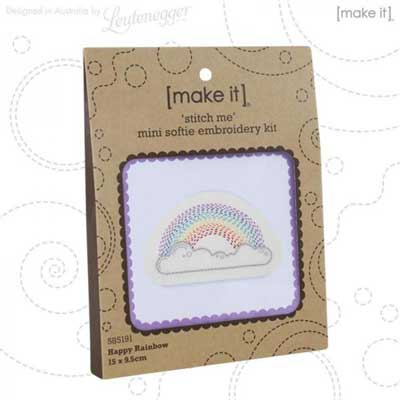 Mini Softie Embroidery Kit Rainbow585191 - Click Image to Close
