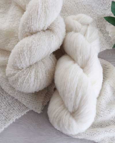 Merino Boucle Looped 8ply 100gms 01 Undyed