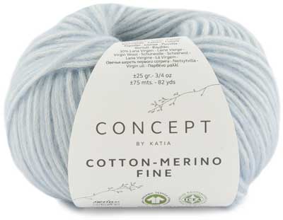 Cotton-merino Fine 5ply 25gms 85 Light Sky Blue