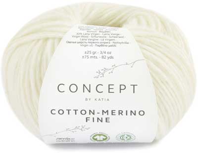 Cotton-merino Fine 5ply 25gms 80 Off White