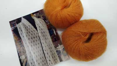 Meg's Fine Lace Scarf Orange 12-118