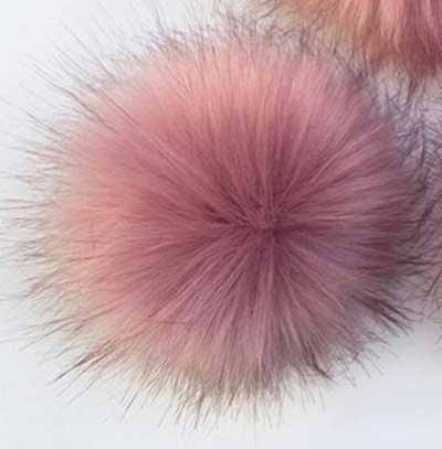 Faux Fur Pom Pom Vintage Pink 10cm