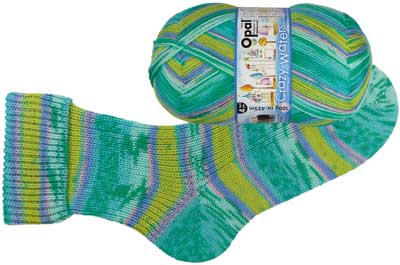 Opal Crazy Waters Sock 4ply 100gms 11316 Riding Waves