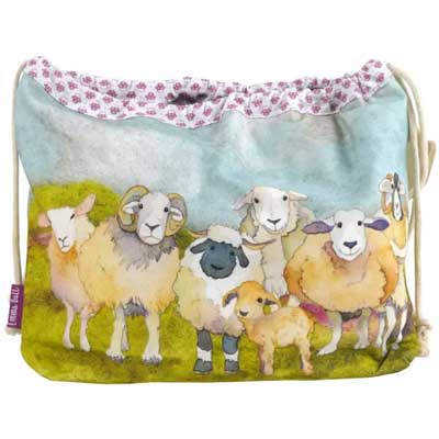 Felted Sheep Drawstring Bag Draw15