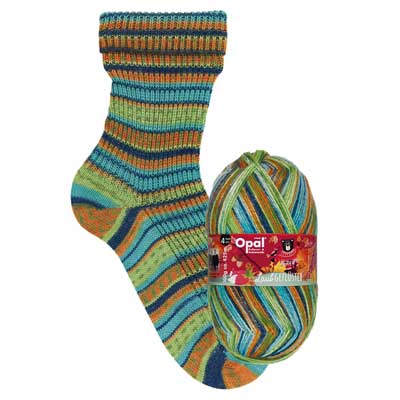 Opal Sock 4ply 100gms 11252 Whispering Leaves Leaf Rain - Click Image to Close