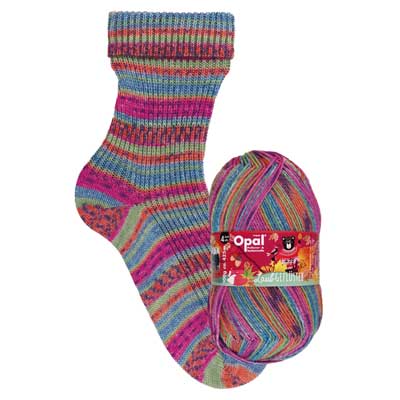 Opal Sock 4ply 100gms 11250 Whispering Leaves Berry Breakfast - Click Image to Close